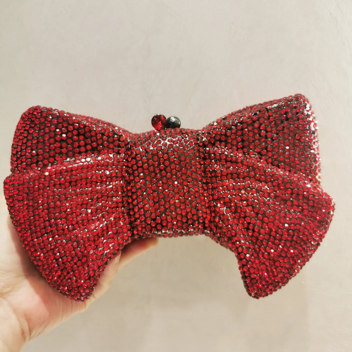 Woman Gold Blue Green Red AB Colorful Diamond Party Evening Bag Bow Shape Wedding Bridal Crystal Handbag Birthday Dinner Purse