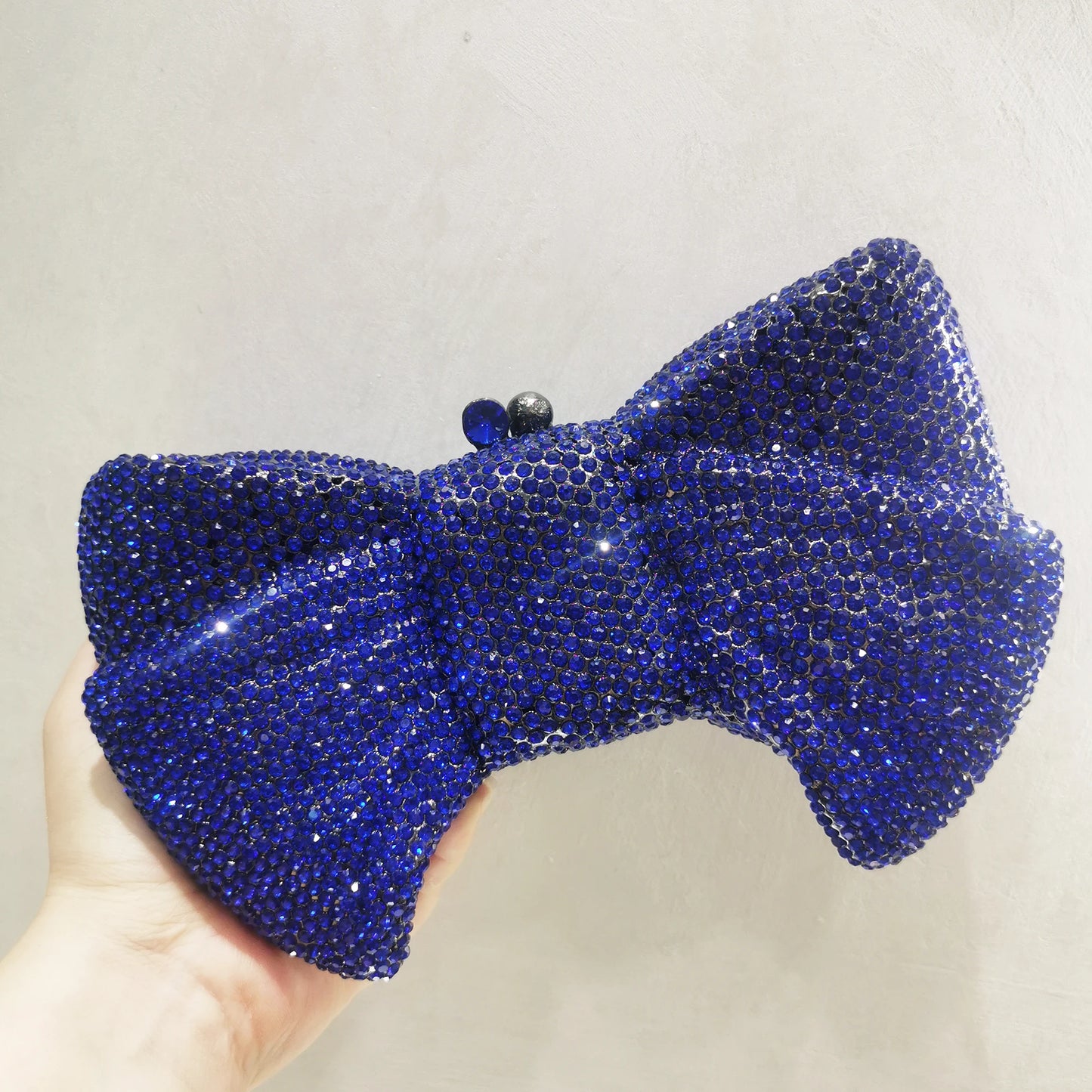 Woman Gold Blue Green Red AB Colorful Diamond Party Evening Bag Bow Shape Wedding Bridal Crystal Handbag Birthday Dinner Purse