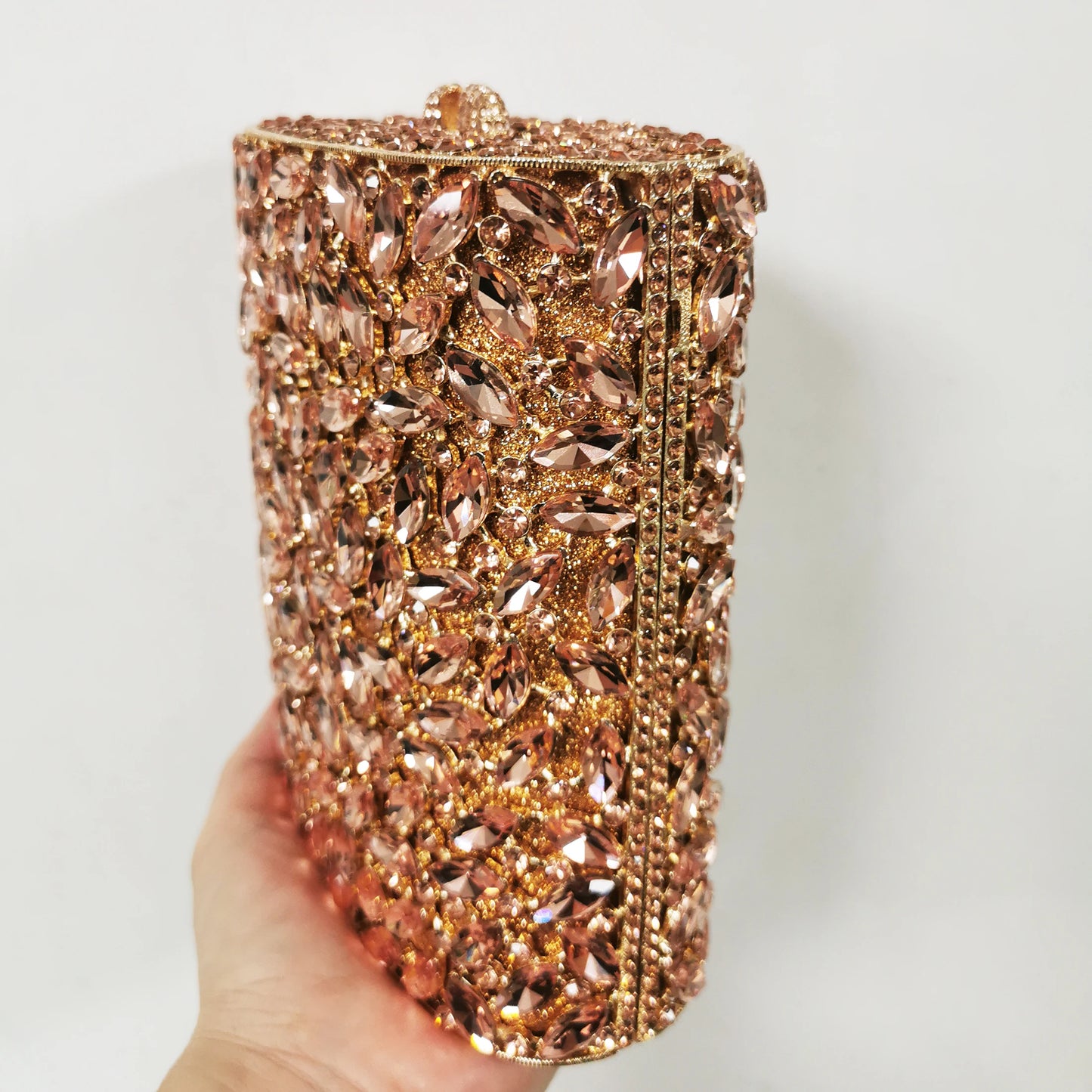 Woman Gold Champagne Diamond Crystal Dinner Cocktail Evening Bags Dinner Gala Elegant Purse Wedding Party Bridal Clutch Handbag