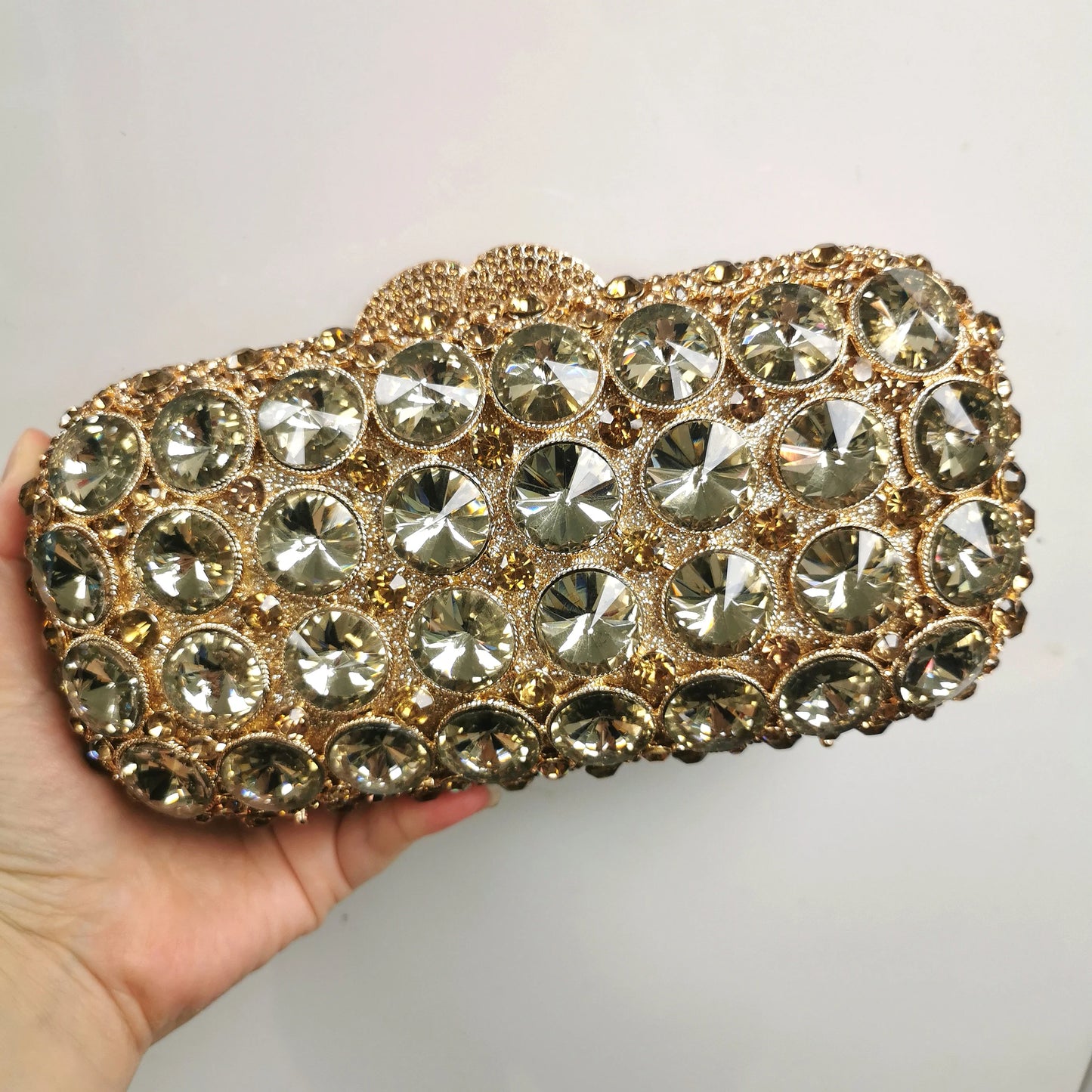 Woman Gold Green Red Diamond Banquet Prom Purse Bridal Dinner Handbag Crystal Wedding Party Metal Rhinestone Clutch Evening Bag