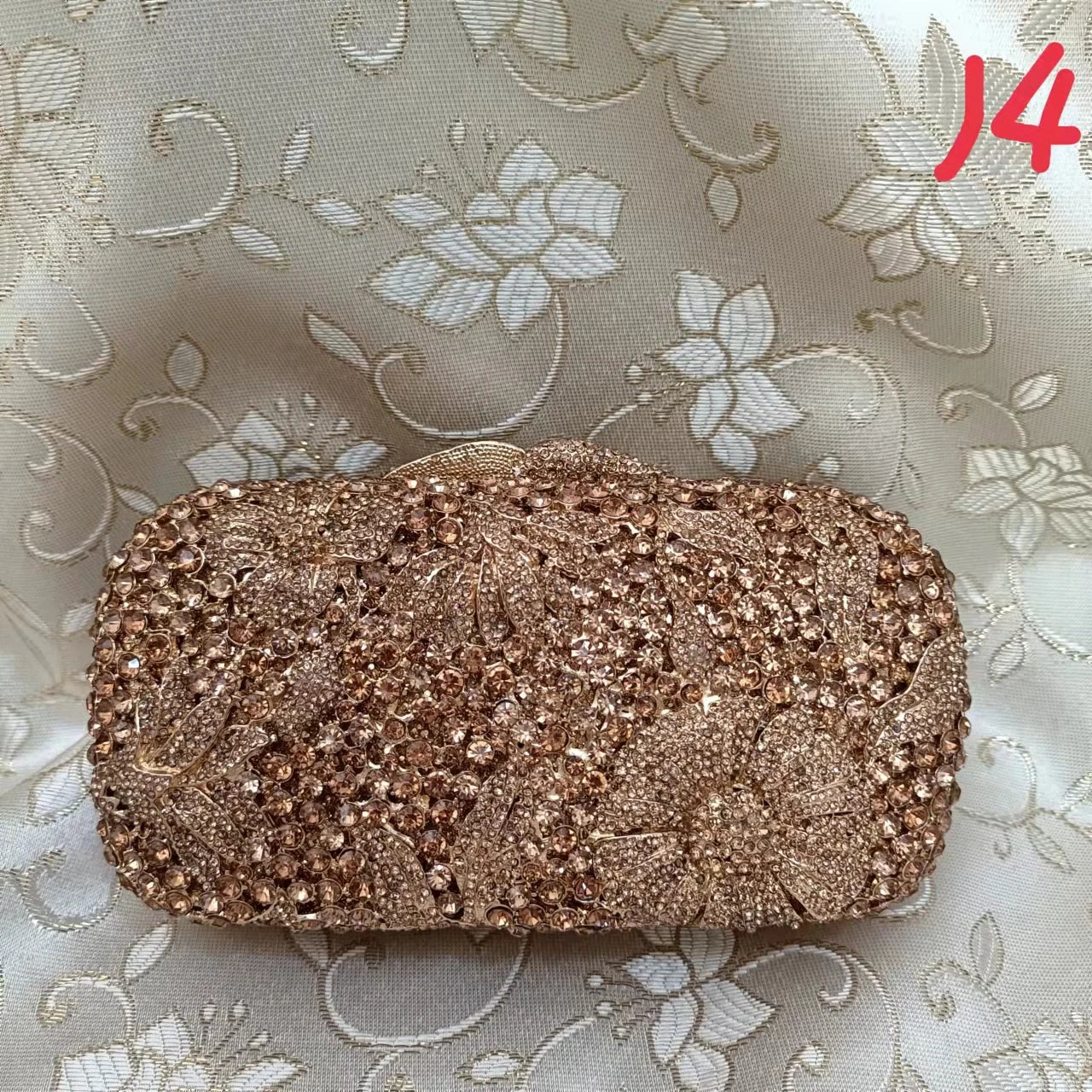 Woman Gold Silver Diamond Flower Evening Purse Wedding Bridal Stone Prom Clutch Bag Hollow Out Floral Party Gala Crystal Handbag
