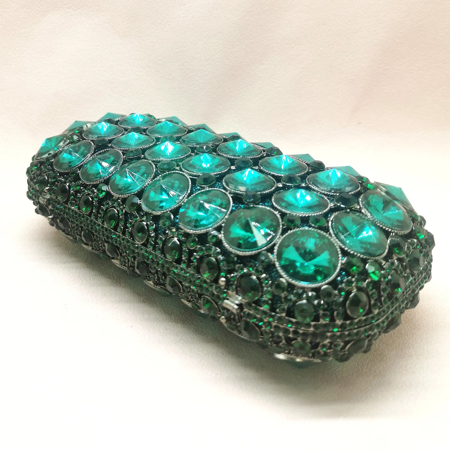 Woman Green Diamond Metal Prom Elegant Purse Bridal Dinner Female Gift Handbag Crystal Wedding Cocktail Party Prom Evening Bag
