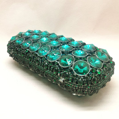 Woman Green Diamond Metal Prom Elegant Purse Bridal Dinner Female Gift Handbag Crystal Wedding Cocktail Party Prom Evening Bag