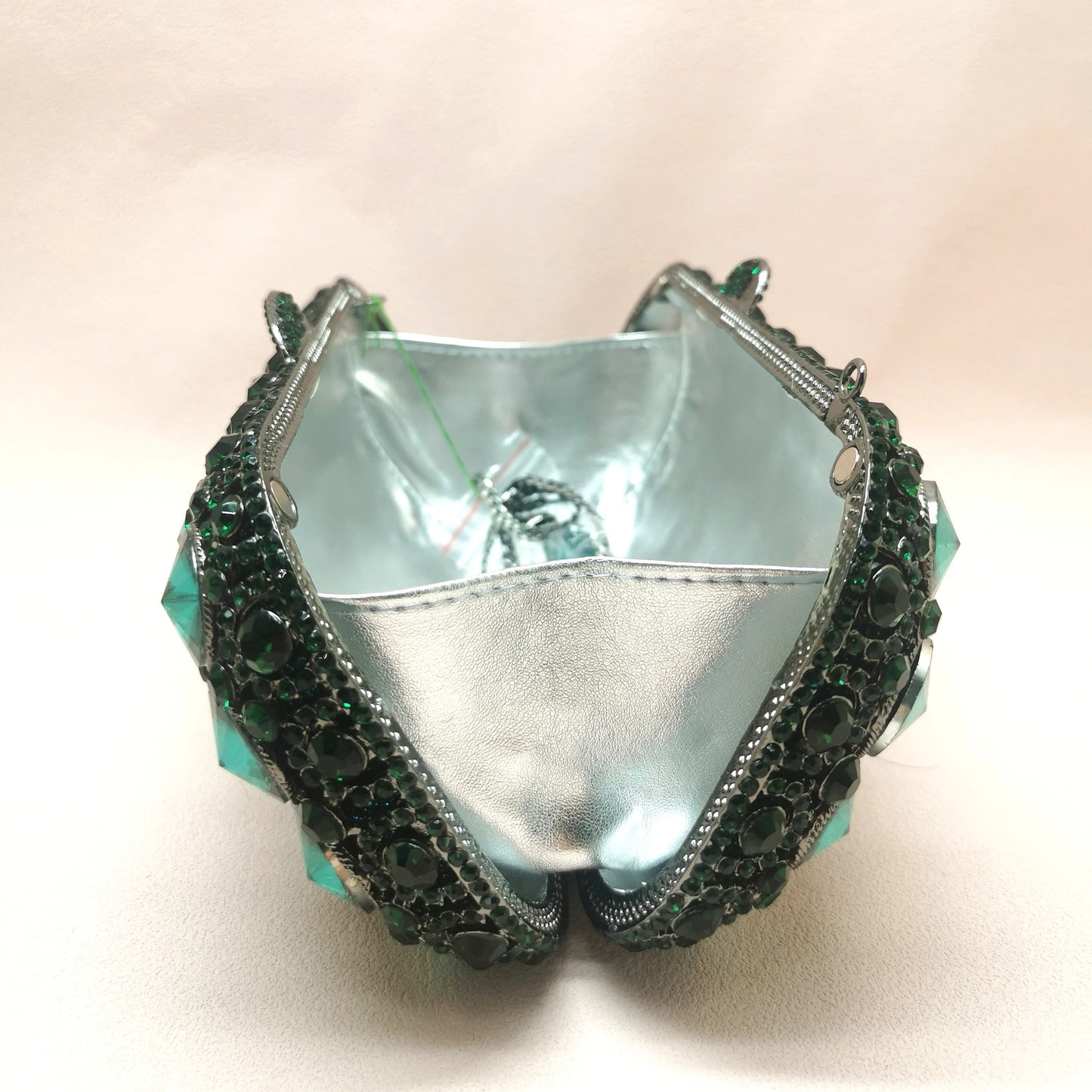 Woman Green Diamond Metal Prom Elegant Purse Bridal Dinner Female Gift Handbag Crystal Wedding Cocktail Party Prom Evening Bag