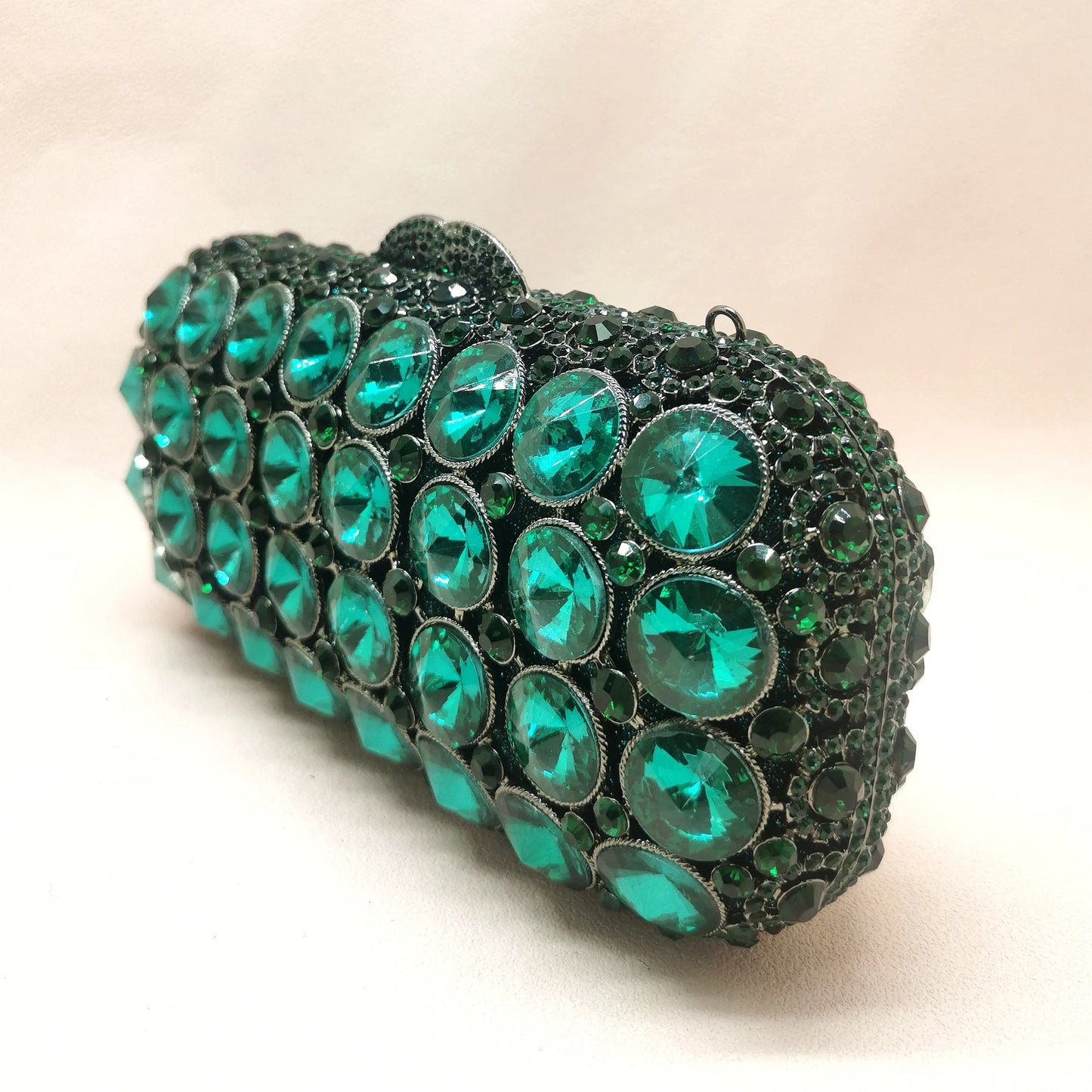 Woman Green Diamond Metal Prom Elegant Purse Bridal Dinner Female Gift Handbag Crystal Wedding Cocktail Party Prom Evening Bag
