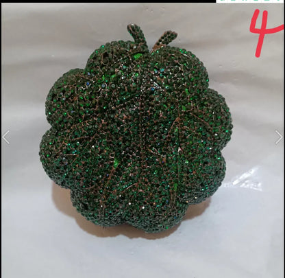 Woman Green Leaves Diamond Clutch Evening Purse Hollow Out Party Metal Dinner Prom Bag Wedding Bridal Rhinestone Crystal Handbag