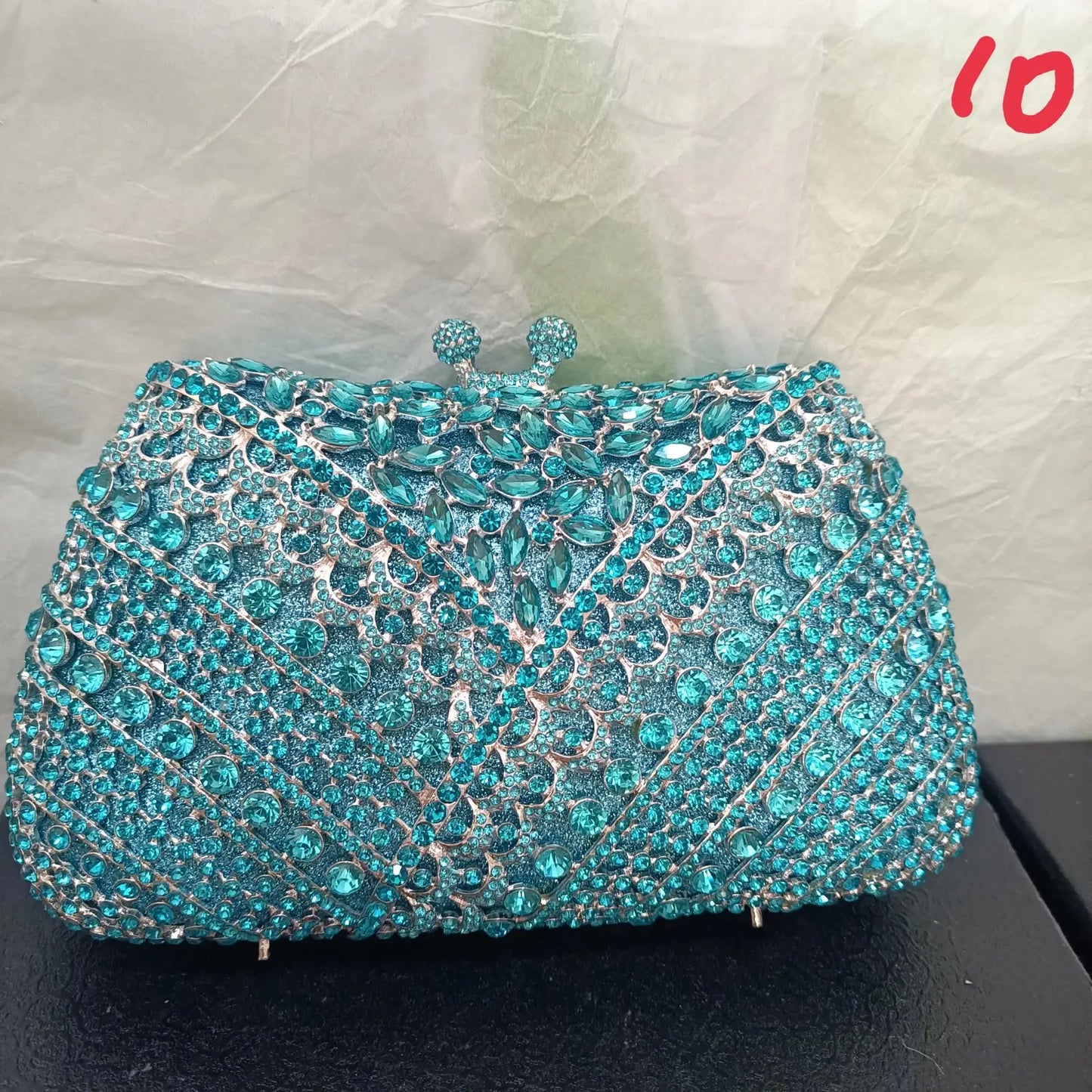 Woman Light Blue Diamond 18 Kinds Evening Bag Wedding Bridal Banquet Party Rhinestone Crystal Purse Gala Dinner Cocktail Handbag