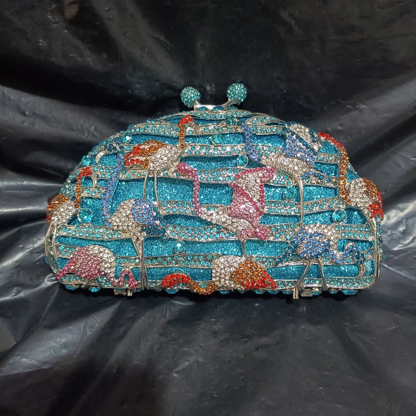 Woman Light Blue Diamond 18 Kinds Evening Bag Wedding Bridal Banquet Party Rhinestone Crystal Purse Gala Dinner Cocktail Handbag
