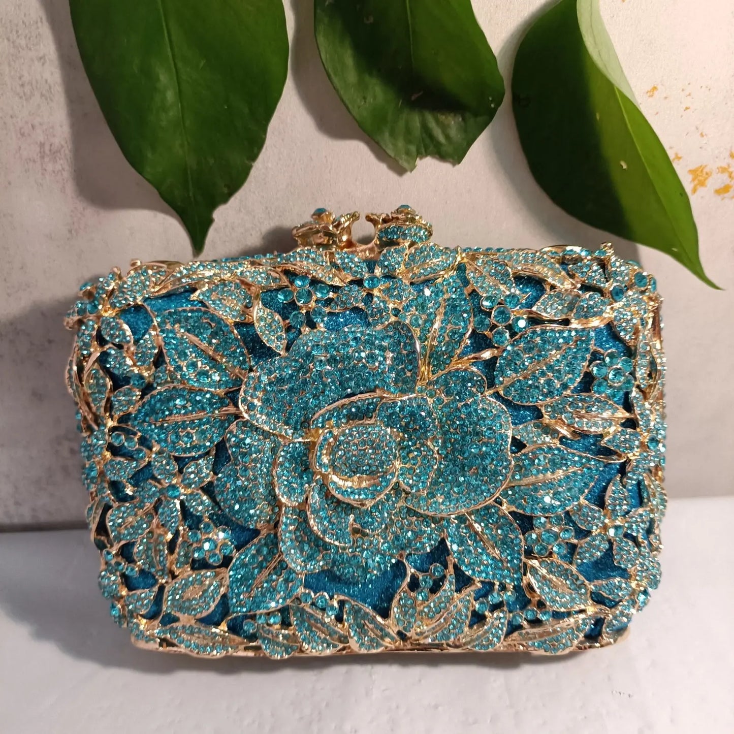 Woman Light Blue Diamond 18 Kinds Evening Bag Wedding Bridal Banquet Party Rhinestone Crystal Purse Gala Dinner Cocktail Handbag