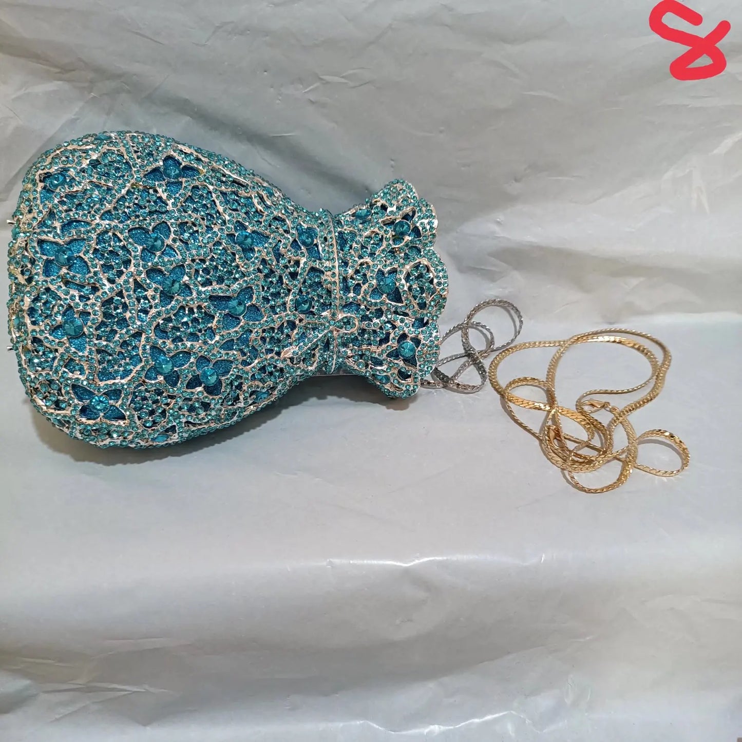 Woman Light Blue Diamond 18 Kinds Evening Bag Wedding Bridal Banquet Party Rhinestone Crystal Purse Gala Dinner Cocktail Handbag