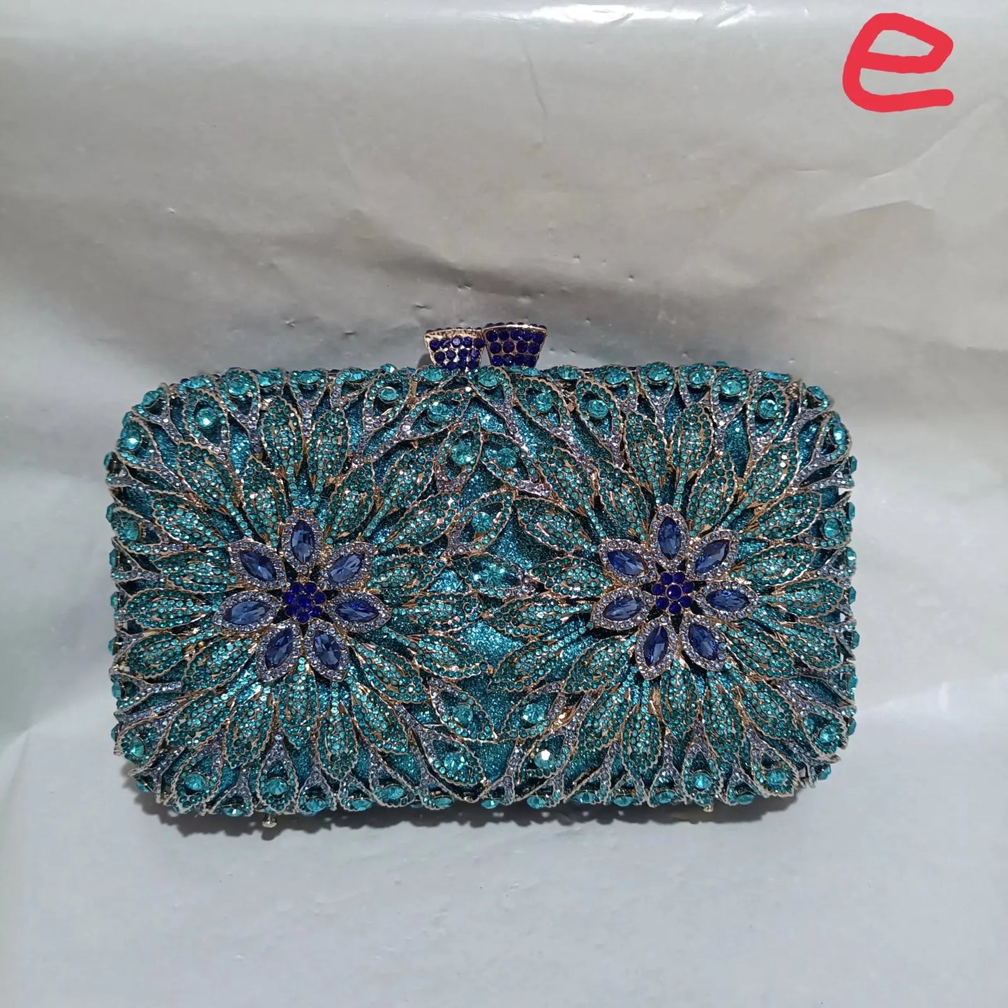 Woman Light Blue Diamond 18 Kinds Evening Bag Wedding Bridal Banquet Party Rhinestone Crystal Purse Gala Dinner Cocktail Handbag
