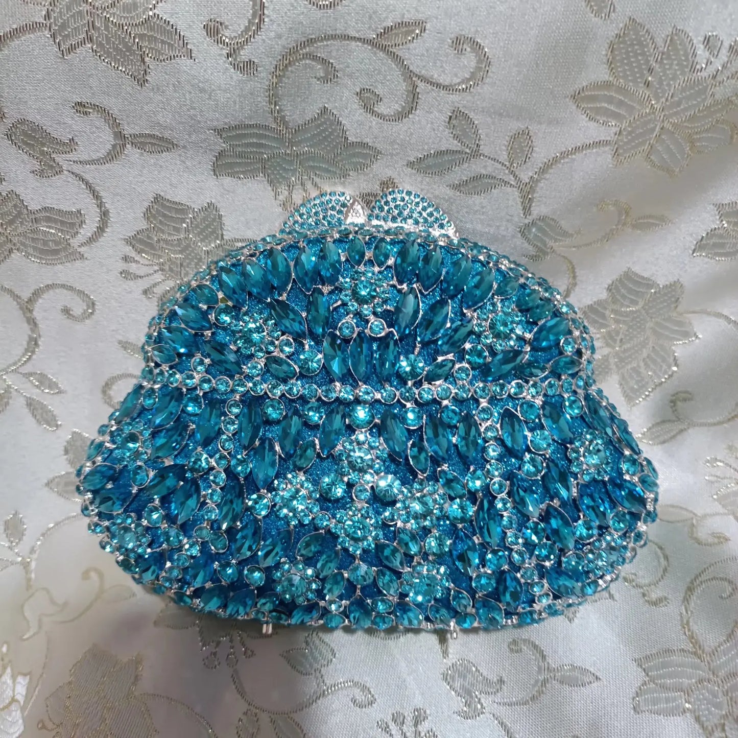 Woman Light Blue Diamond 18 Kinds Evening Bag Wedding Bridal Banquet Party Rhinestone Crystal Purse Gala Dinner Cocktail Handbag