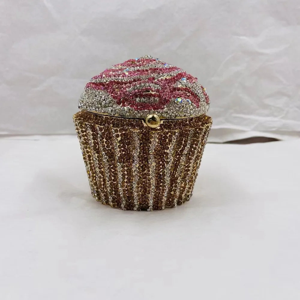 Woman Mini Cake Shape Evening Bag Wedding Bridal Multicolored Diamond Gift Purse Female Crystal Birthday Party Stone Handbag