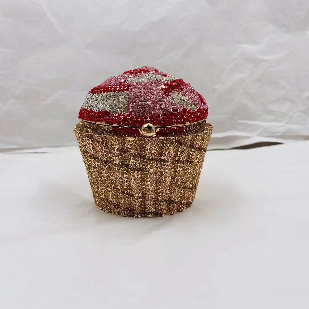 Woman Mini Cake Shape Evening Bag Wedding Bridal Multicolored Diamond Gift Purse Female Crystal Birthday Party Stone Handbag