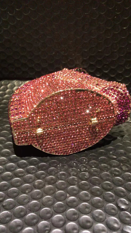 Woman Pink Blue Horse Diamond Prom Bag Cocktail Party Crystal Clutch Purse Wedding Bridal Female Rhinestone Animal Gift Handbag