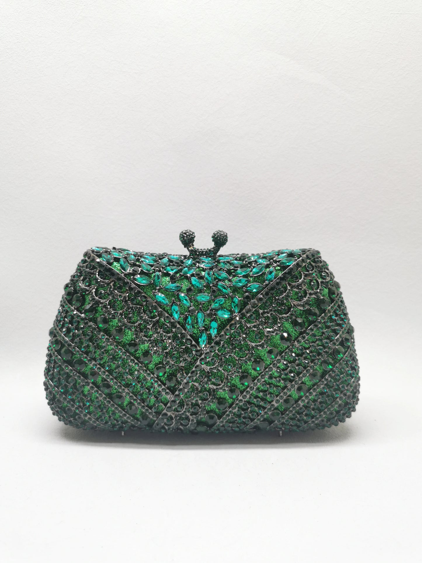 Woman Red Green Purple Crystal Diamond Purse Hollow Out Bridal Birthday Dinner Handbag Wedding Party Metal Clutches Evening Bags