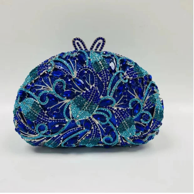 Woman Silver Flower Wedding Bridal Handbag Hollow Out Crystal Party Clutch Purse Birthday Dinner Floral Diamond Gift Evening Bag