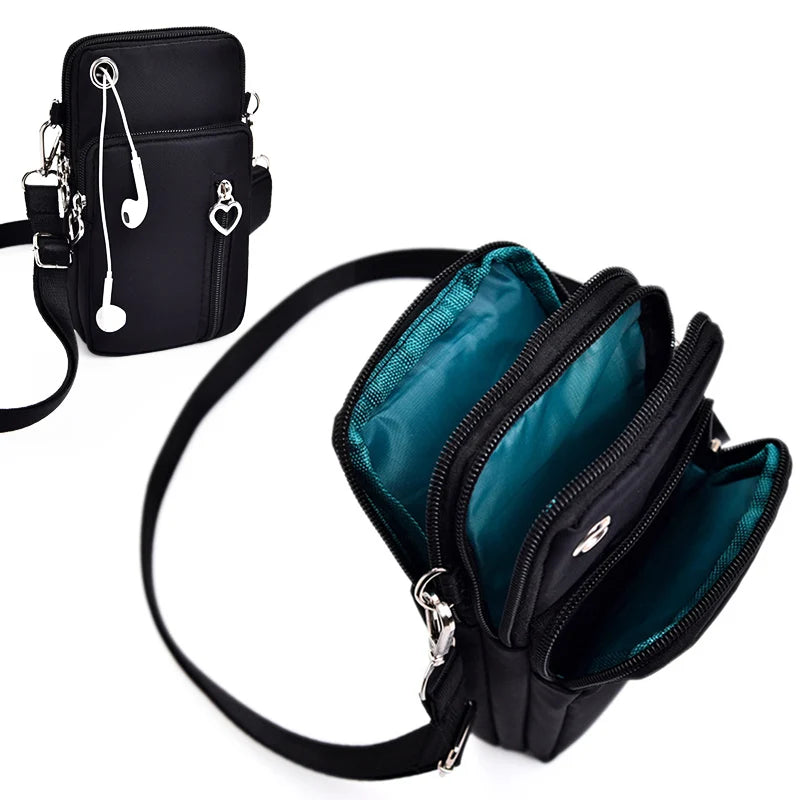 Woman Small Arm Mobile Phone Bag Simple Mini Messenger Shoulder Bag Diagonal Multi-Function Outdoor Earphone Pouch Sports Pouch