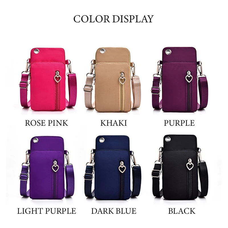 Woman Small Arm Mobile Phone Bag Simple Mini Messenger Shoulder Bag Diagonal Multi-Function Outdoor Earphone Pouch Sports Pouch