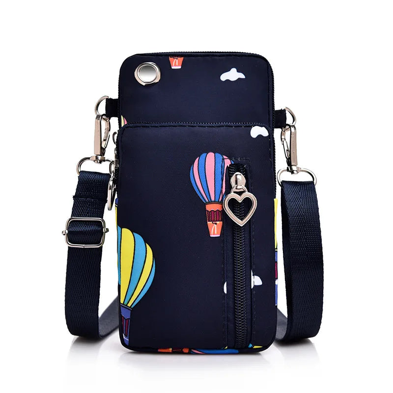 Woman Small Arm Mobile Phone Bag Simple Mini Messenger Shoulder Bag Diagonal Multi-Function Outdoor Earphone Pouch Sports Pouch