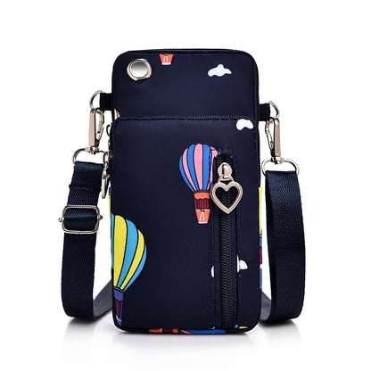 Woman Small Arm Mobile Phone Bag Simple Mini Messenger Shoulder Bag Diagonal Multi-Function Outdoor Earphone Pouch Sports Pouch