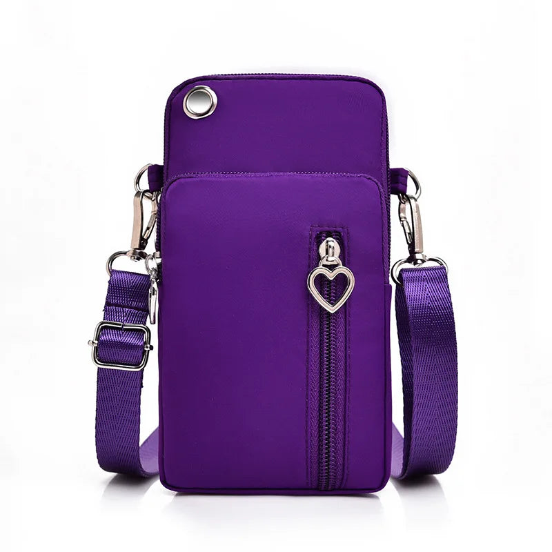 Woman Small Arm Mobile Phone Bag Simple Mini Messenger Shoulder Bag Diagonal Multi-Function Outdoor Earphone Pouch Sports Pouch