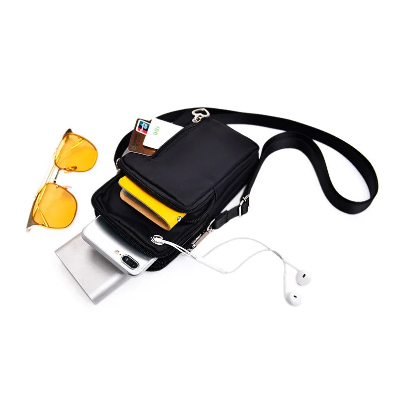 Woman Small Arm Mobile Phone Bag Simple Mini Messenger Shoulder Bag Diagonal Multi-Function Outdoor Earphone Pouch Sports Pouch