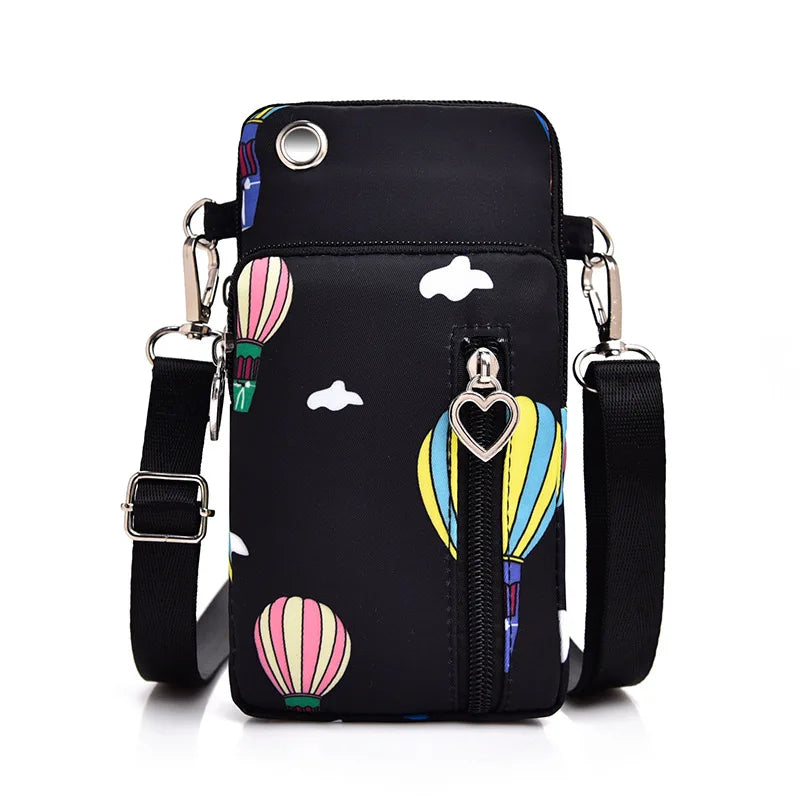 Woman Small Arm Mobile Phone Bag Simple Mini Messenger Shoulder Bag Diagonal Multi-Function Outdoor Earphone Pouch Sports Pouch