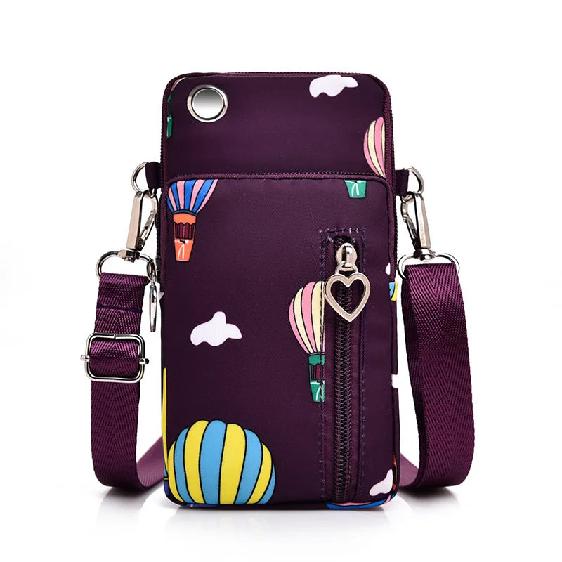 Woman Small Arm Mobile Phone Bag Simple Mini Messenger Shoulder Bag Diagonal Multi-Function Outdoor Earphone Pouch Sports Pouch