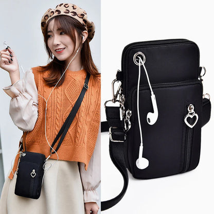 Woman Small Arm Mobile Phone Bag Simple Mini Messenger Shoulder Bag Diagonal Multi-Function Outdoor Earphone Pouch Sports Pouch