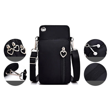 Woman Small Arm Mobile Phone Bag Simple Mini Messenger Shoulder Bag Diagonal Multi-Function Outdoor Earphone Pouch Sports Pouch