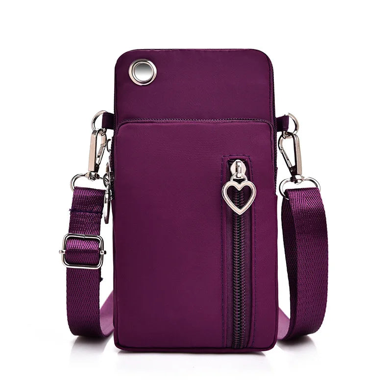 Woman Small Arm Mobile Phone Bag Simple Mini Messenger Shoulder Bag Diagonal Multi-Function Outdoor Earphone Pouch Sports Pouch
