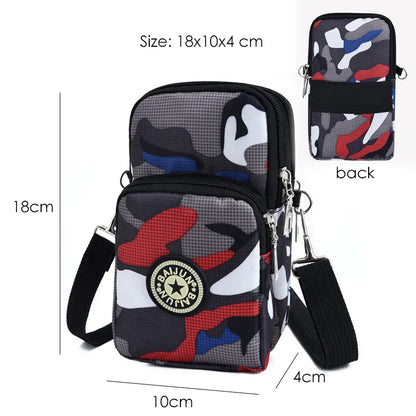 Woman Small Arm Mobile Phone Bag Simple Mini Messenger Shoulder Bag Diagonal Multi-Function Outdoor Earphone Pouch Sports Pouch
