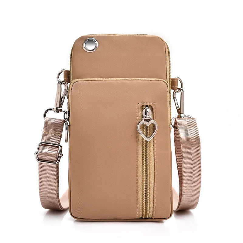 Woman Small Arm Mobile Phone Bag Simple Mini Messenger Shoulder Bag Diagonal Multi-Function Outdoor Earphone Pouch Sports Pouch