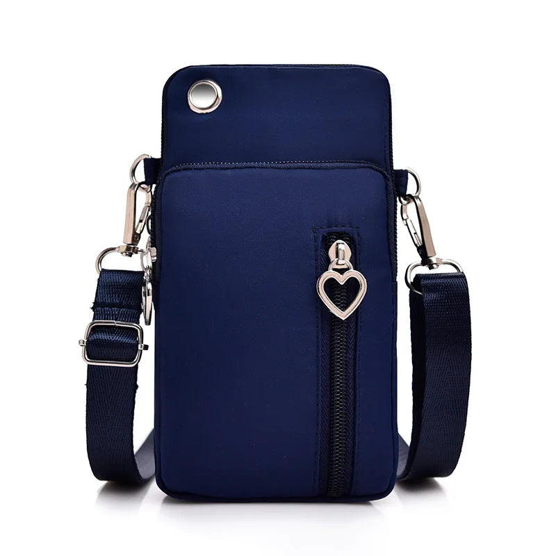 Woman Small Arm Mobile Phone Bag Simple Mini Messenger Shoulder Bag Diagonal Multi-Function Outdoor Earphone Pouch Sports Pouch