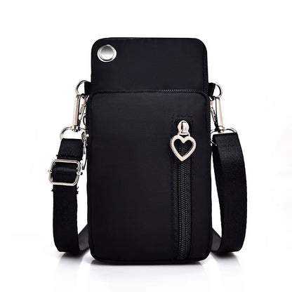 Woman Small Arm Mobile Phone Bag Simple Mini Messenger Shoulder Bag Diagonal Multi-Function Outdoor Earphone Pouch Sports Pouch