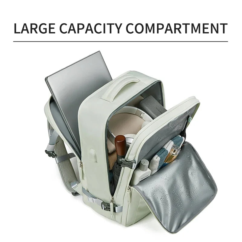 Woman Travel Backpack Business 16 Inch Fashion School Laptop Backpack USB Charging Waterproof hiking Backpack With Shoe Bag
