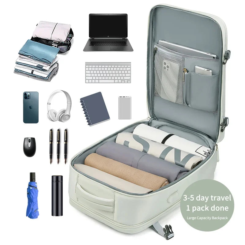 Woman Travel Backpack Business 16 Inch Fashion School Laptop Backpack USB Charging Waterproof hiking Backpack With Shoe Bag