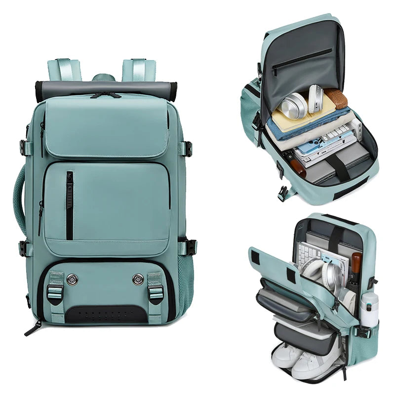 Woman Travel Backpack Waterproof 16 Inch Business Laptop Back Pack with Shoe Bag Hidden USB Charging Port Camping Man Backpacks