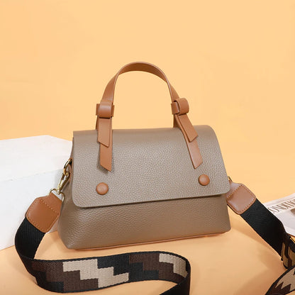 Woman Versatile CrossBody Soft Bag Contrasting Luxury Designer Shoulder Bag Lady Genuine Leather Handbag Casual Ladies Tote Sac
