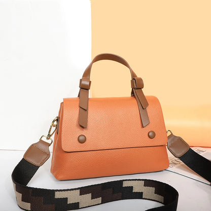 Woman Versatile CrossBody Soft Bag Contrasting Luxury Designer Shoulder Bag Lady Genuine Leather Handbag Casual Ladies Tote Sac
