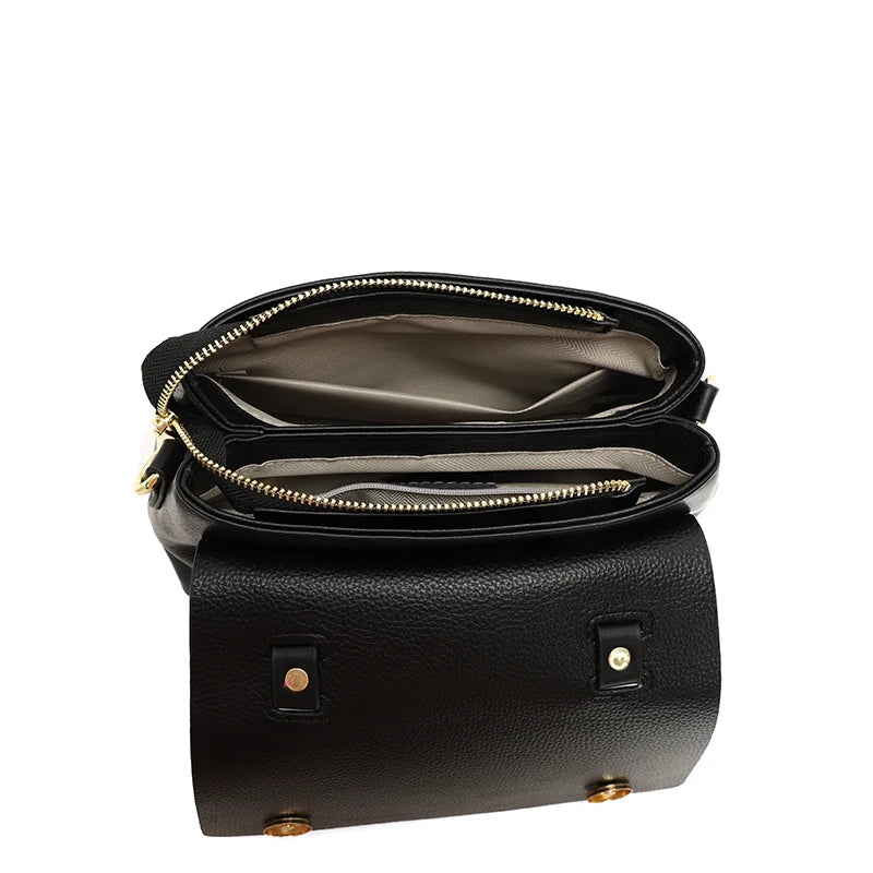 Woman Versatile CrossBody Soft Bag Contrasting Luxury Designer Shoulder Bag Lady Genuine Leather Handbag Casual Ladies Tote Sac