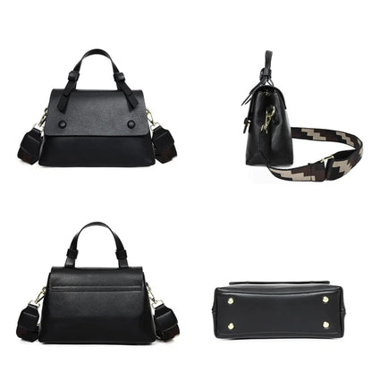 Woman Versatile CrossBody Soft Bag Contrasting Luxury Designer Shoulder Bag Lady Genuine Leather Handbag Casual Ladies Tote Sac