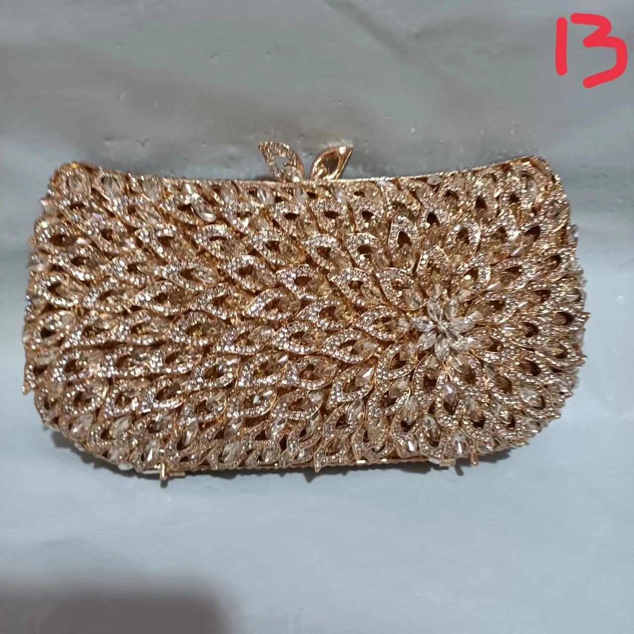 Woman White Pink Blue Colorful Diamond Flower Evening Purse Bridal Dinner Floral Hollow Out Handbag Crystal Wedding Party Bag
