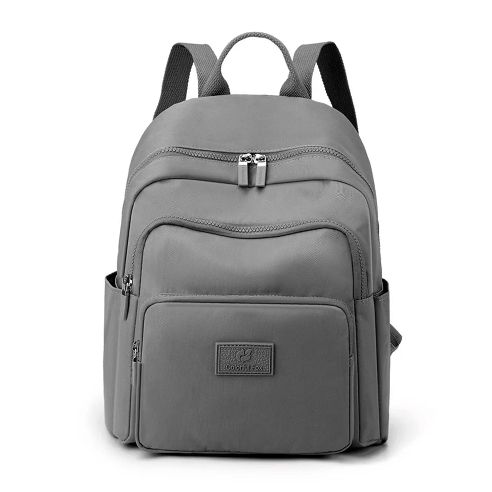 Woman's Backpack Solid Color Nylon Casual Girl's School Bag Multi-function Small Shoulder Bag Exquisite Backpack