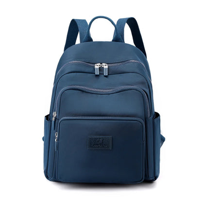 Woman's Backpack Solid Color Nylon Casual Girl's School Bag Multi-function Small Shoulder Bag Exquisite Backpack
