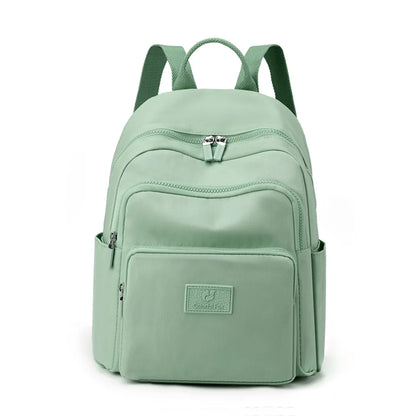 Woman's Backpack Solid Color Nylon Casual Girl's School Bag Multi-function Small Shoulder Bag Exquisite Backpack