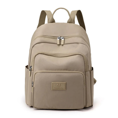 Woman's Backpack Solid Color Nylon Casual Girl's School Bag Multi-function Small Shoulder Bag Exquisite Backpack
