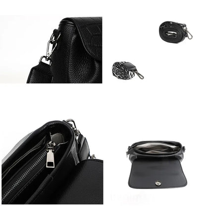Women 2023 Genuine Leather Ladies Handbags Female Tote Sac High Quality Solid Color Genuine Leather Shoulder Crossbody Bags For