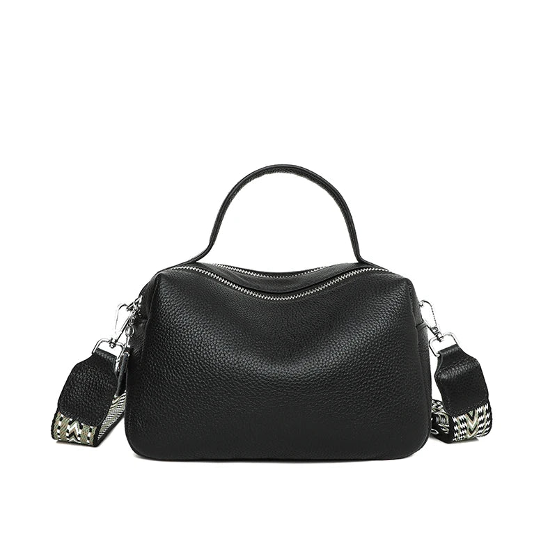 Women 2024 Genuine Leather Ladies Handbags Female Tote Sac High Quality Solid Color Genuine Leather Shoulder Crossbody Bags For